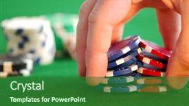  Presentation with chip - Beautiful slide deck featuring riffles - close up on man's hand backdrop and a forest green colored foreground