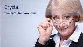  Presentation with old - Slide set enhanced with riffles - portrait of attractive caucasian smiling background and a  colored foreground