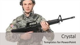  Presentation with military sexual assault - Cool new presentation theme with riffles - soldier with assault riffle backdrop and a  colored foreground