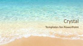  Presentation with sardines school in blue sea - Slides enhanced with riffles - view of blue sea background and a cream colored foreground