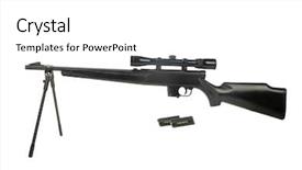  Presentation with scope - Colorful presentation theme enhanced with rifle with scope and bi backdrop and a  colored foreground