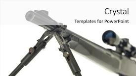  Presentation with scope - Colorful PPT layouts enhanced with rifle with scope and bipod backdrop and a  colored foreground