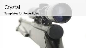 Presentation with scope - Colorful PPT theme enhanced with rifle with scope close up backdrop and a white colored foreground