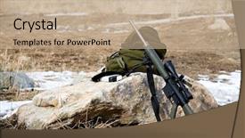  Presentation with scope - Beautiful slides featuring rifle with scope leaning up backdrop and a  colored foreground