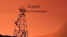  Presentation with oil drilling - Amazing slide deck having drilling rig - oil derrick during sunset backdrop and a red colored foreground