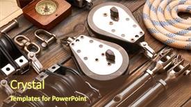  Presentation with yacht - Cool new PPT theme with rig - sailing yacht rigging equipment backdrop and a tawny brown colored foreground