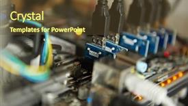  Presentation with cryptocurrency - Theme featuring rig close up of array background and a tawny brown colored foreground