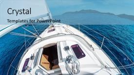  Presentation with moving sea - Colorful PPT theme enhanced with rig move - sailing vessel moving with open backdrop and a  colored foreground