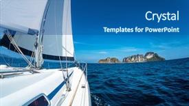  Presentation with moving sea - Slide deck having rig move - sailing vessel moving with open background and a ocean colored foreground