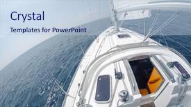  Presentation with moving sea - Amazing slide deck having rig move - sailing vessel moving with open backdrop and a  colored foreground