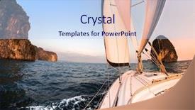  Presentation with moving sea - Cool new slides with rig move - sailing vessel moving backdrop and a light blue colored foreground