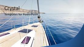  Presentation with yacht - Beautiful presentation design featuring rig move - yacht is moving along backdrop and a lemonade colored foreground