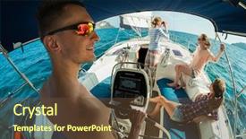  Presentation with sailing - PPT theme with rig move - young friends sailing background and a tawny brown colored foreground