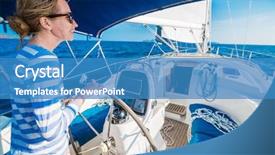  Presentation with sail - Cool new theme with rig move - young lady handle the yacht backdrop and a  colored foreground