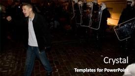  Presentation with elections - Audience pleasing presentation theme consisting of riga-latvia-january-13-2009 backdrop and a black colored foreground