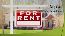  Presentation with real estate lending - Amazing PPT theme having right facing for rent real backdrop and a light gray colored foreground