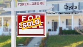  Presentation with foreclosure - Cool new presentation theme with right facing foreclosure sold backdrop and a light blue colored foreground