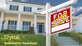 Presentation with real estate - Audience pleasing presentation theme consisting of right facing sold for sale backdrop and a tawny brown colored foreground