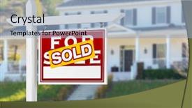  Presentation with real estate - Presentation theme having right facing sold for sale background and a light blue colored foreground