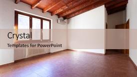  Presentation with tile - Slides having beamed ceiling and ceramic tile background and a coral colored foreground