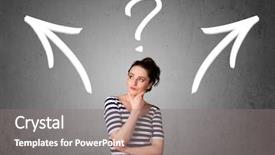  Presentation with decision making - PPT theme with beautiful view of palm and hammock on zanzibar beach with blue sky and ocean on the background background and a light gray colored foreground