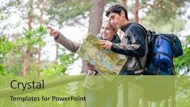  Presentation with trail - Colorful PPT theme enhanced with right trail on map backdrop and a yellow colored foreground