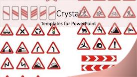  Presentation with road - Slide deck featuring right triangles - cautionary road sign background and a  colored foreground