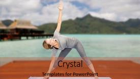  Presentation with healthy people - Theme with right triangles - fitness sport people and healthy background and a red colored foreground