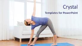  Presentation with mental wellbeing healthy lifestyle balance - Colorful slides enhanced with right triangles - fitness sport people and healthy backdrop and a sky blue colored foreground