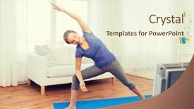  Presentation with healthy lifestyle cute - Amazing presentation theme having right triangles - fitness sport people and healthy backdrop and a cream colored foreground