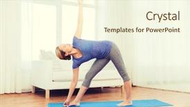  Presentation with sport and health - Slide set featuring right triangles - fitness sport people and healthy background and a cream colored foreground