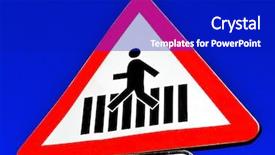  Presentation with signal - Audience pleasing presentation theme consisting of right triangles - pedestrian crossing signal backdrop and a royal blue colored foreground