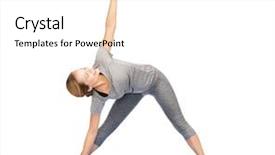  Presentation with mind body soul triangle - Cool new presentation theme with right triangles - woman making yoga triangle pose backdrop and a white colored foreground