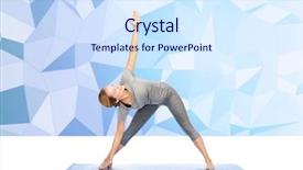  Presentation with triangle - Presentation theme consisting of right triangles - woman making yoga triangle pose background and a sky blue colored foreground