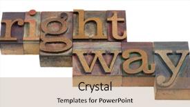  Presentation with way - Presentation featuring right way - words in vintage background and a coral colored foreground