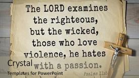  Presentation with bible psalms - PPT theme consisting of righteousness - top-1000 bible verses from psalms background and a mint green colored foreground