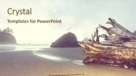  Presentation with beach rocks - Slides with rigor - scenic and rigorous pacific coast background and a  colored foreground