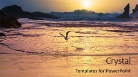  Presentation with beach rocks - Cool new PPT layouts with rigor - scenic and rigorous pacific coast backdrop and a  colored foreground