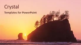  Presentation with beach rocks - Colorful presentation design enhanced with rigor - scenic and rigorous pacific coast backdrop and a  colored foreground