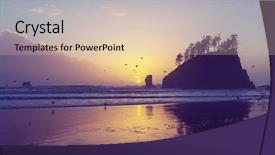  Presentation with beach rocks - Presentation design with rigor - scenic and rigorous pacific coast background and a lemonade colored foreground