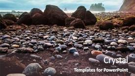  Presentation with beach rocks - Slide deck featuring rigor - scenic and rigorous pacific coast background and a dark gray colored foreground