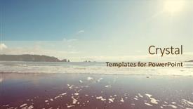  Presentation with beach rocks - Slides enhanced with rigor - scenic and rigorous pacific coast background and a soft green colored foreground