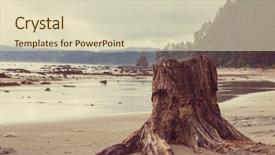  Presentation with beach rocks - Beautiful PPT theme featuring rigor - scenic and rigorous pacific coast backdrop and a soft green colored foreground