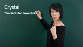  Presentation with teaching and learning - Amazing presentation theme having rigor - serious girl teacher posing backdrop and a ocean colored foreground