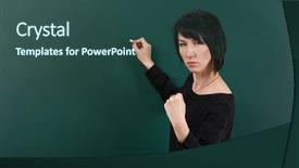  Presentation with chalk board - Audience pleasing PPT layouts consisting of rigor - serious girl teacher posing backdrop and a ocean colored foreground