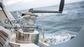  Presentation with winch - Presentation theme consisting of rigs vessel - closeup of rope on yacht background and a light blue colored foreground