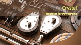  Presentation with yacht - PPT theme consisting of rigs vessel - sailing yacht rigging equipment background and a tawny brown colored foreground