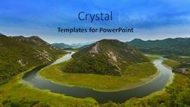  Presentation with nature river - Presentation with rijeka-crnojevica-river-near-skadar background and a teal colored foreground