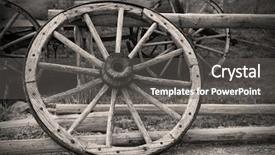  Presentation with rim history - Theme consisting of rim history - old carts with vintage cartwheel background and a dark gray colored foreground