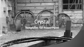  Presentation with rim history - Beautiful slides featuring rim history - old wooden wheels of cart backdrop and a gray colored foreground